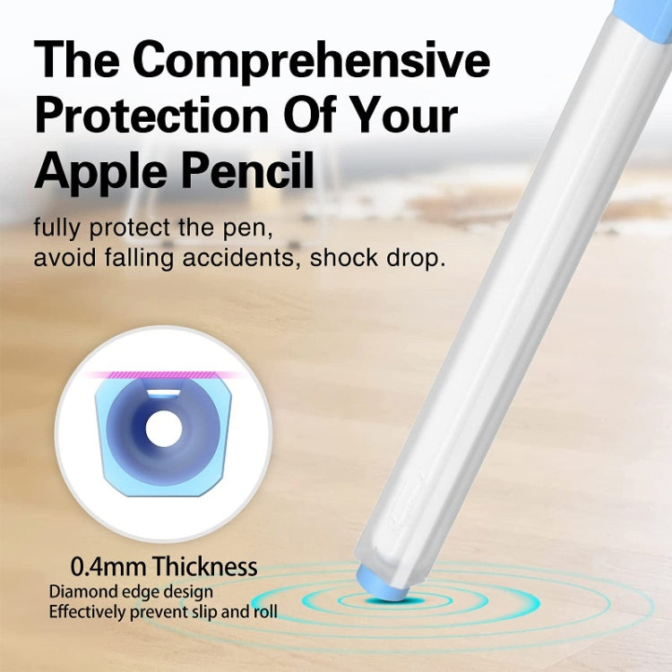 For Apple Pencil 2 Non-Slip Anti-Fall Translucent Segmented Pen Case(Mint Green) - Pencil Accessories by PMC TechLife | Online Shopping South Africa | PMC TechLife