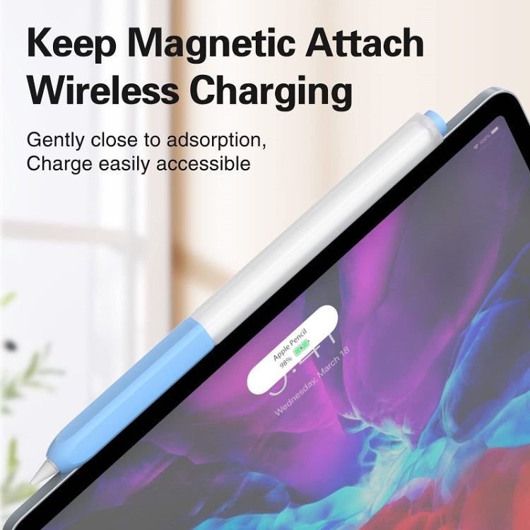 For Apple Pencil 2 Non-Slip Anti-Fall Translucent Segmented Pen Case(Business Gray) - Pencil Accessories by PMC TechLife | Online Shopping South Africa | PMC TechLife