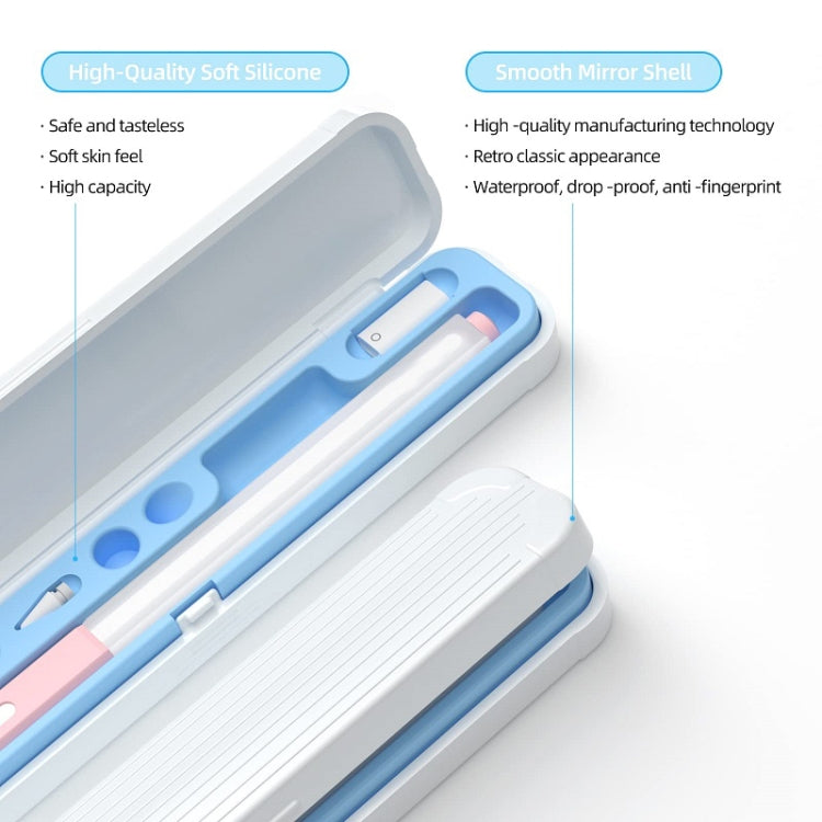 For Apple Pencil 1/2 Capacitance Pen Adapter Accessory Storage Box(Lavender Purple) - Pencil Accessories by PMC TechLife | Online Shopping South Africa | PMC TechLife