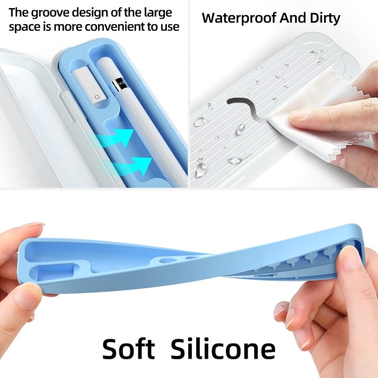 For Apple Pencil 1/2 Capacitance Pen Adapter Accessory Storage Box(Sky Blue) - Pencil Accessories by PMC TechLife | Online Shopping South Africa | PMC TechLife