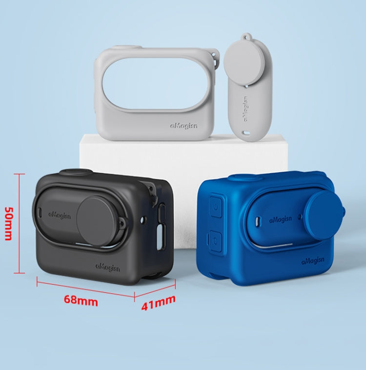 For Insta360 GO 3 AMagisn Silicone Body Cover Protective Case With Lanyard(Gray) - free shipping - PMC TechLife - Order now!