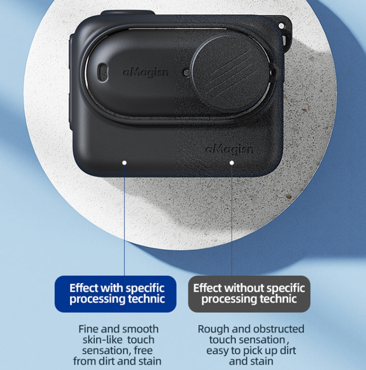 For Insta360 GO 3 AMagisn Silicone Body Cover Protective Case With Lanyard(Gray) - free shipping - PMC TechLife - Order now!