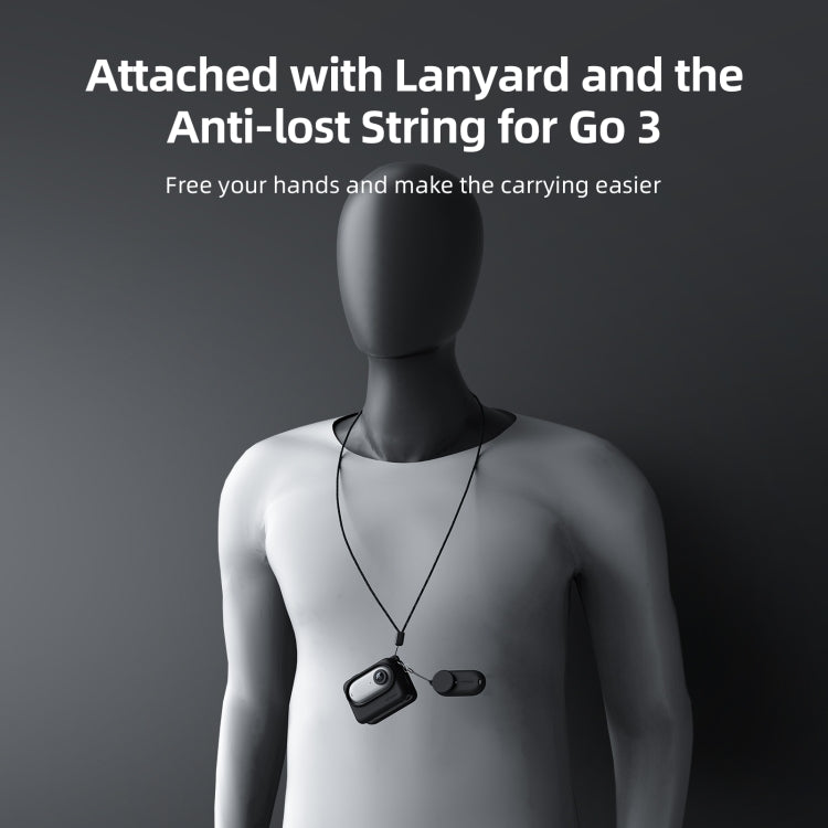 For Insta360 GO 3 AMagisn Silicone Body Cover Protective Case With Lanyard(Blue) - Case & Bags by aMagisn | Online Shopping South Africa | PMC TechLife | Buy Now Pay Later Mobicred