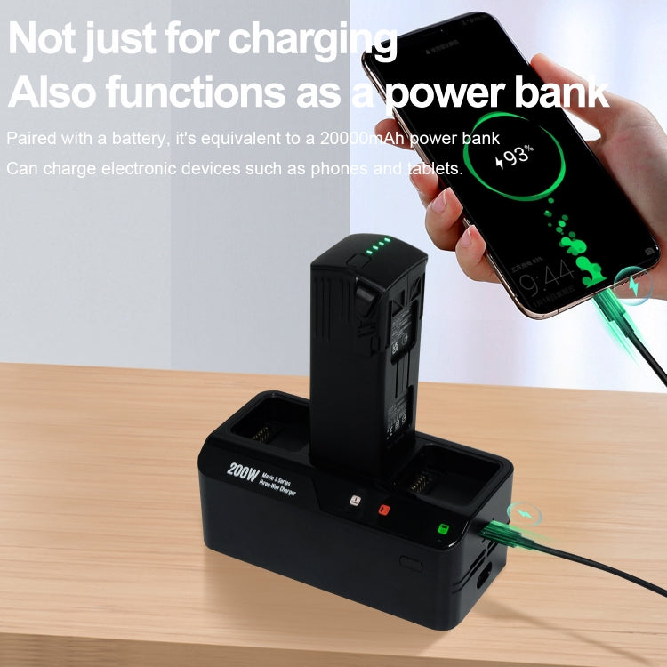 For DJI Mavic 3 Series LKTOP 200W 3-Channel Battery Charger EU Plug - free shipping - PMC TechLife - Order now!
