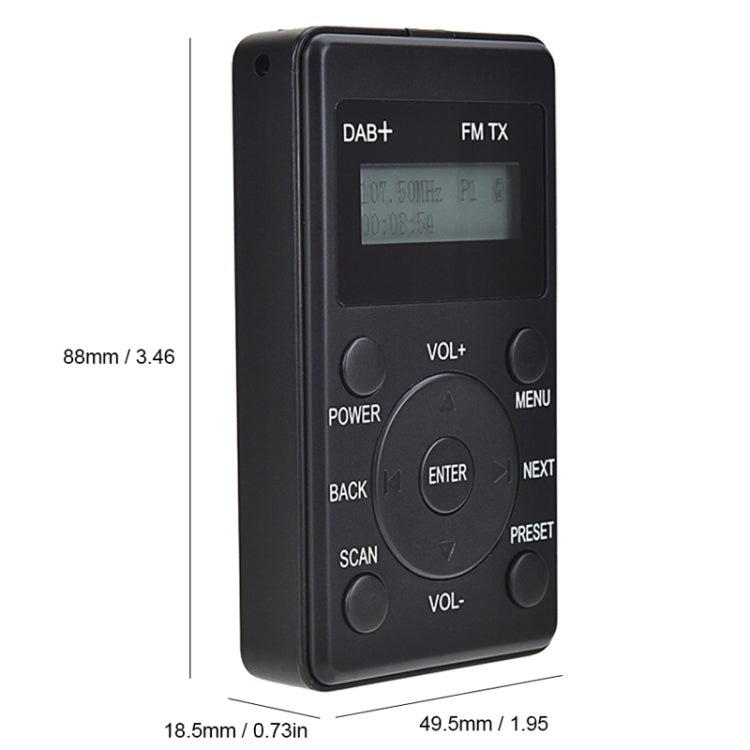 HanRongda HRD-100 Portable Digital Display DAB+ / DAB / FM Radio(Black) - free shipping - PMC TechLife - Order now!