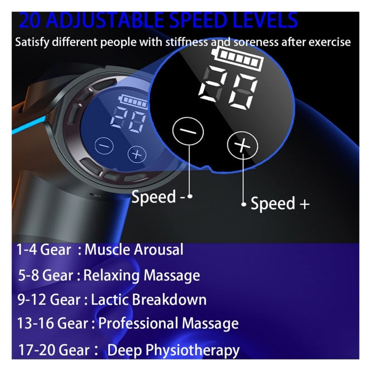 20-speed Touch Control Fascia Massager with 6 Massage Heads,CN Plug(Silver) - Massage gun & Accessories by PMC TechLife | Online Shopping South Africa | PMC TechLife | Buy Now Pay Later Mobicred