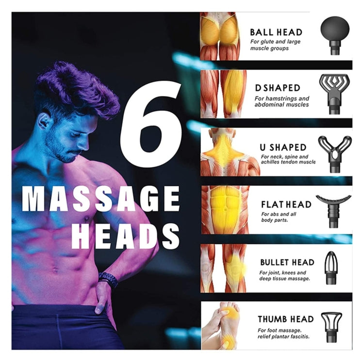 20-speed Touch Control Fascia Massager with 6 Massage Heads,CN Plug(Silver) - Massage gun & Accessories by PMC TechLife | Online Shopping South Africa | PMC TechLife | Buy Now Pay Later Mobicred