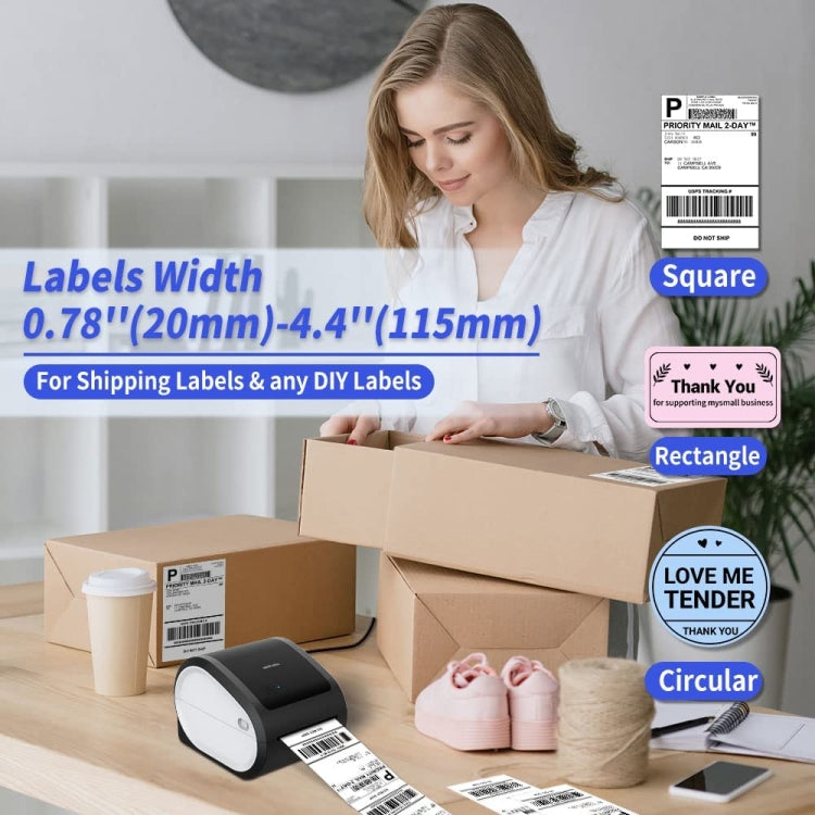 Phomemo D520-BT Bluetooth Thermal Shipping Label Printer Wireless Desktop Printer For Barcode Address Labels, Size: EU(Pink White) - free shipping - PMC TechLife - Order now!
