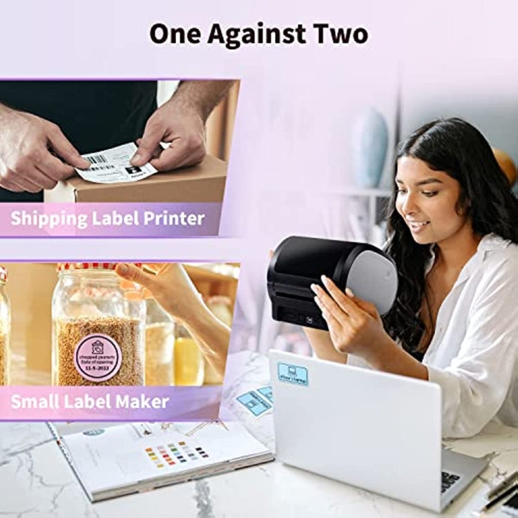 Phomemo D520-BT Bluetooth Thermal Shipping Label Printer Wireless Desktop Printer For Barcode Address Labels, Size: EU(Pink White) - free shipping - PMC TechLife - Order now!