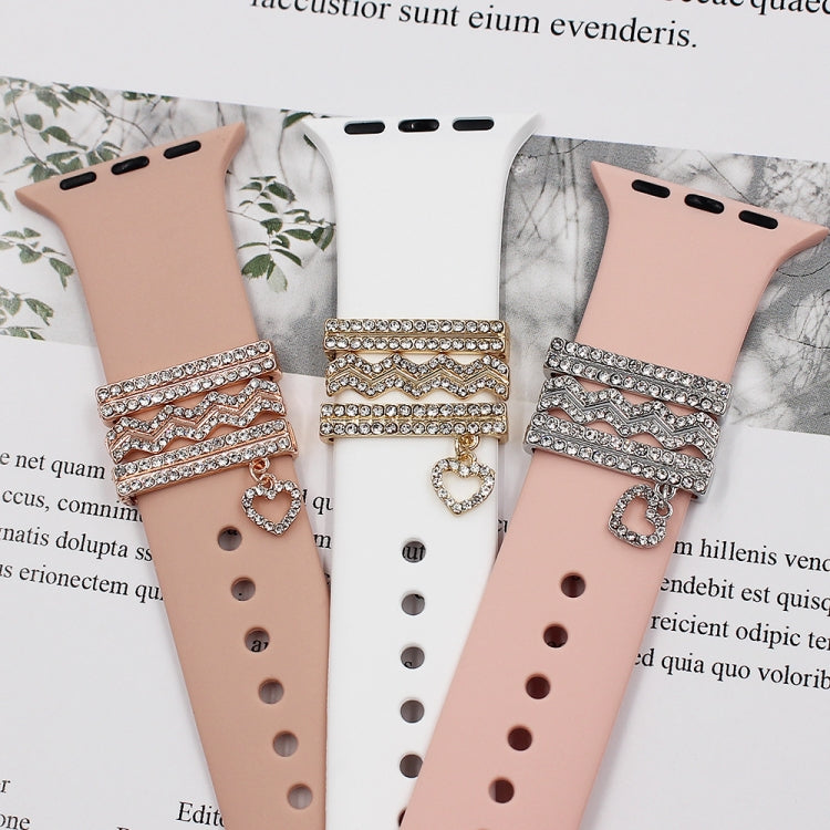 3pcs/set Smart Watch Silicone Strap Buckle Decoration Ring(Rose Gold) - free shipping - PMC TechLife - Order now!