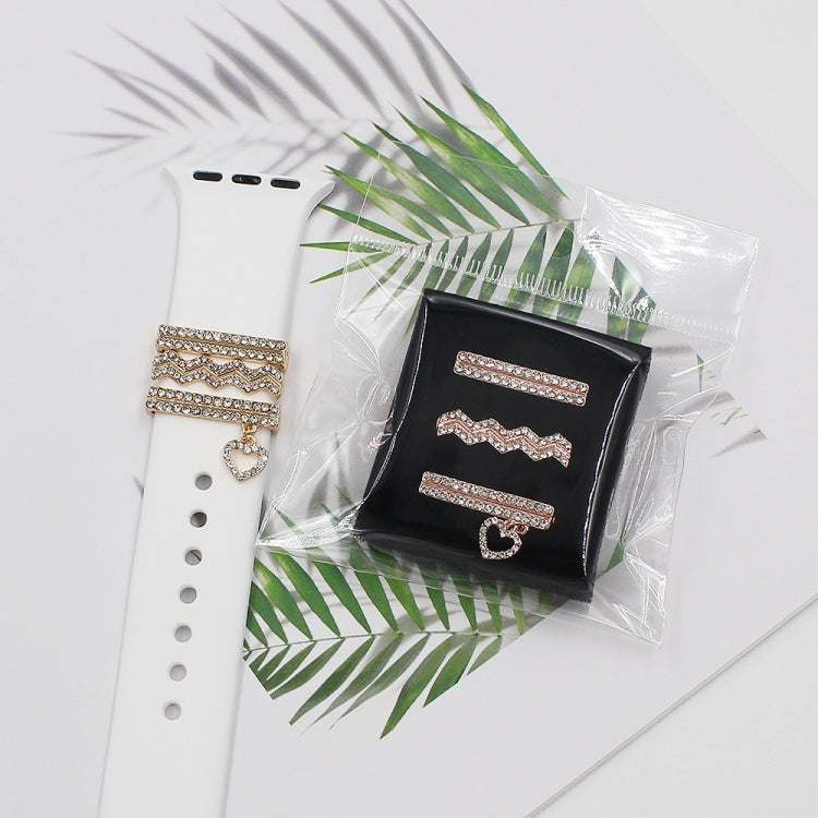 3pcs/set Smart Watch Silicone Strap Buckle Decoration Ring(Rose Gold) - free shipping - PMC TechLife - Order now!