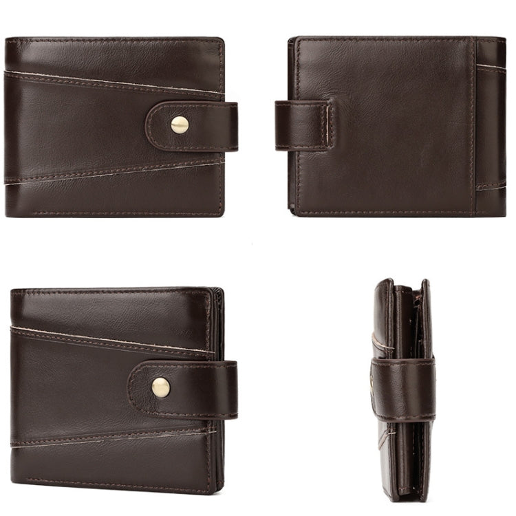 HUMERPAUL RFID Anti-magnetic Cox Purse Multi-card Card Bag Short Men Wallet(Brown) - Antimagnetic RFID Package by HUMERPAUL | Online Shopping South Africa | PMC TechLife | Buy Now Pay Later Mobicred