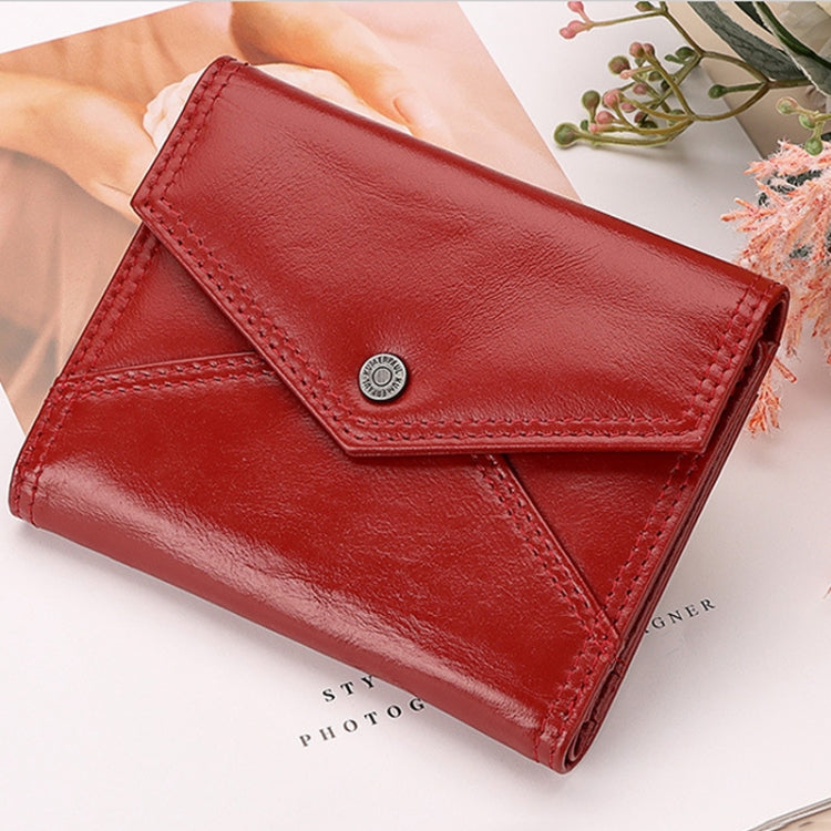 HUMERPAUL RFID Anti-Magnetic Lady Leather Wallet Buckle Card Coin Purse(Red) - free shipping - PMC TechLife - Order now!