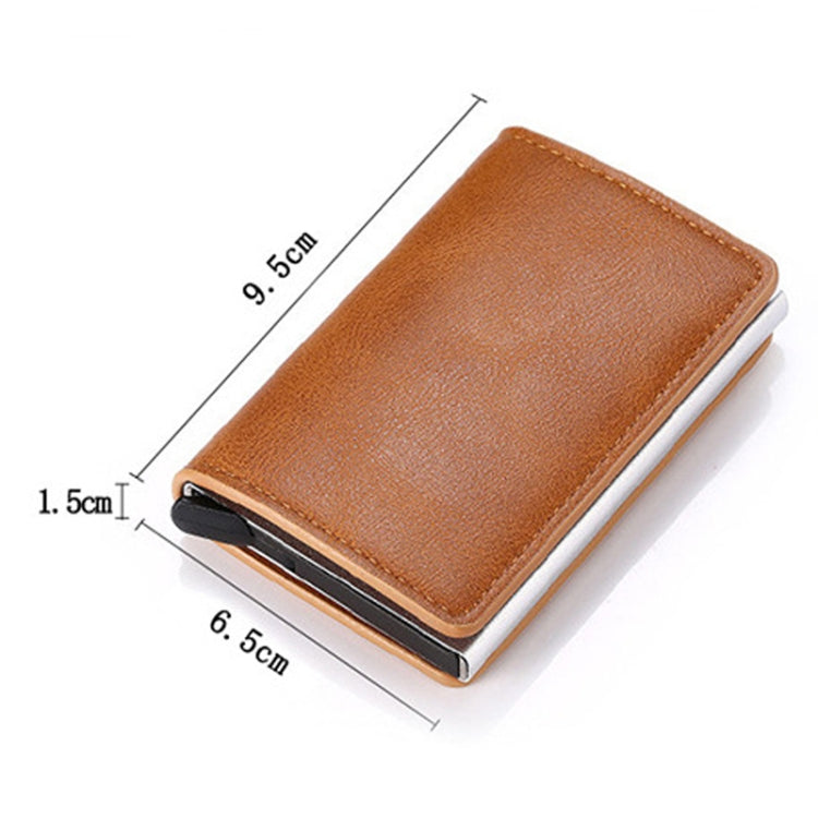 HUMERPAUL RFID Anti-Magnetic Automatic Card Set Credit Card Box Coin Bag(Brown) - free shipping - PMC TechLife - Order now!