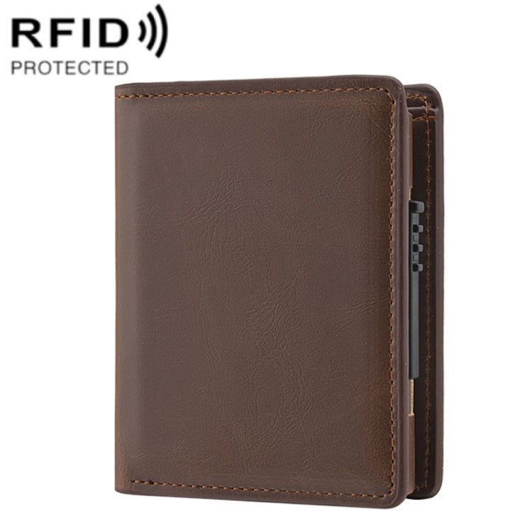 RFID Anti-Theft Short Wallet Automatic Pop-Up Aluminum Alloy Antimagnetic Card Holder(Brown) - Antimagnetic RFID Package by PMC TechLife | Online Shopping South Africa | PMC TechLife | Buy Now Pay Later Mobicred