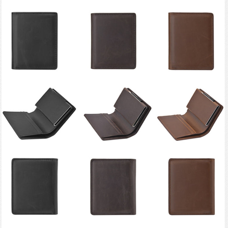 RFID Anti-Theft Short Wallet Automatic Pop-Up Aluminum Alloy Antimagnetic Card Holder(Brown) - Antimagnetic RFID Package by PMC TechLife | Online Shopping South Africa | PMC TechLife | Buy Now Pay Later Mobicred