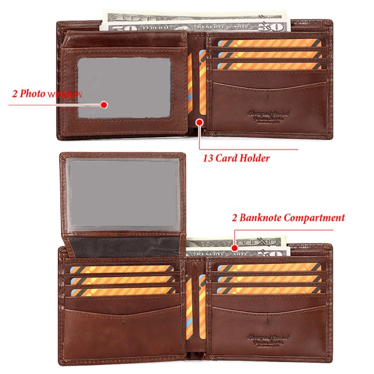 HUMERPAUL RFID Anti-Magnetic Men Pickup Card Bag Metal Chain Short Leather Wallet, Color: Black - free shipping - PMC TechLife - Order now!