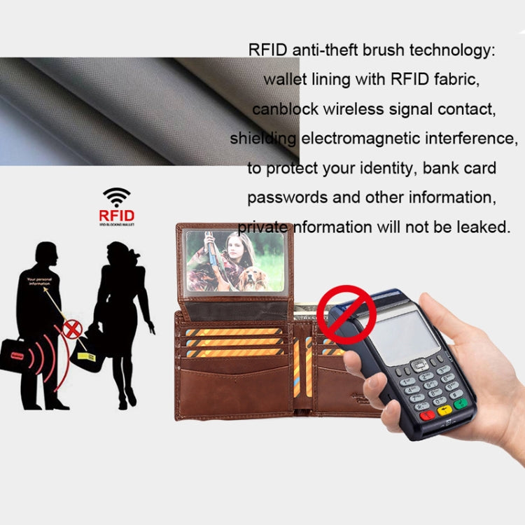 HUMERPAUL RFID Anti-Magnetic Men Pickup Card Bag Metal Chain Short Leather Wallet, Color: Black - free shipping - PMC TechLife - Order now!