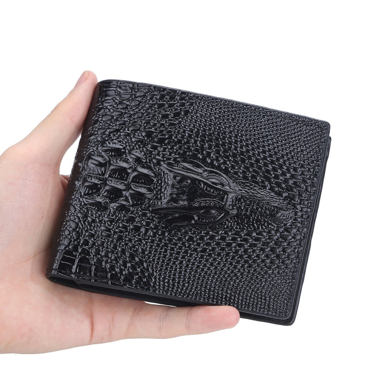 Baellerry Crocodile Print Men Short Wallet Vintage Multi-card Slot Coin Purse(Brown Head) - Wallets by Baellerry | Online Shopping South Africa | PMC TechLife | Buy Now Pay Later Mobicred