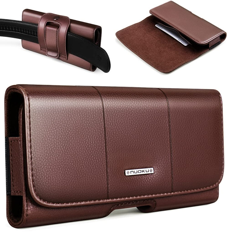 Nuoku Magnetic Flaps Leather Belt Case For Smart Phones, Size: 17.3 x 8 x 2.5cm  6.7 Inch(Black) - More iPhone Cases by Nuoku | Online Shopping South Africa | PMC TechLife | Buy Now Pay Later Mobicred