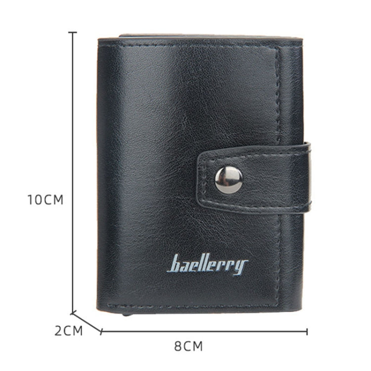 Baellerry RFID Anti-Theft Automatic Pop-Up Card Wallet Buckle Metal Aluminum Shell Card Holder(Coffee) - Antimagnetic RFID Package by Baellerry | Online Shopping South Africa | PMC TechLife | Buy Now Pay Later Mobicred