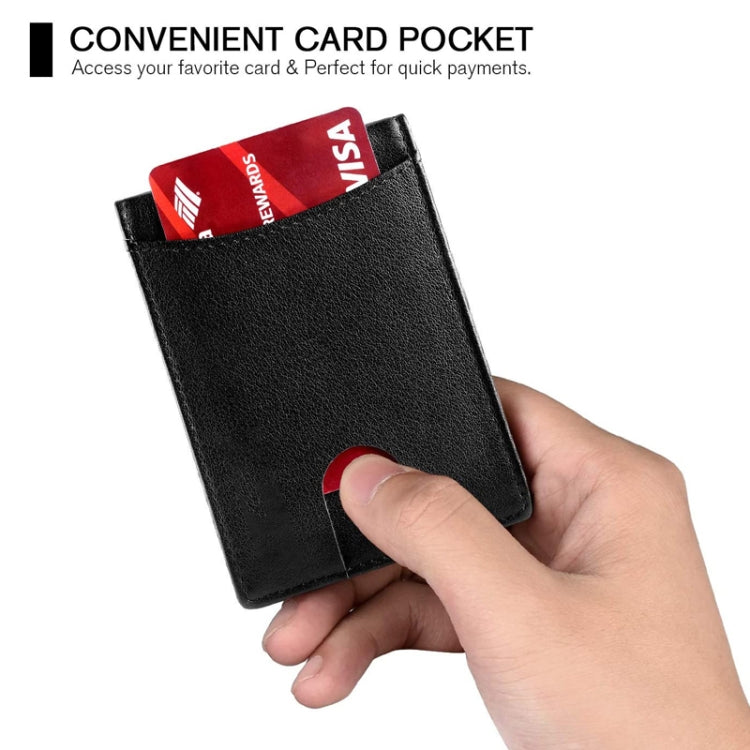 RFID Anti-Theft Brush Leather Multi Card Pocket Coin Wallet Credit Card Case(Carbon Fiber+Blue Inside) - free shipping - PMC TechLife - Order now!
