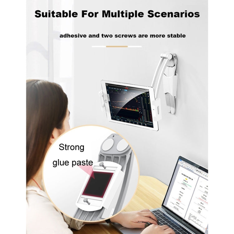 2 In 1 Aluminum Alloy Tablet PC Holder Wall Mount Mobile Phone Holder(Black) - Desktop Holder by PMC TechLife | Online Shopping South Africa | PMC TechLife