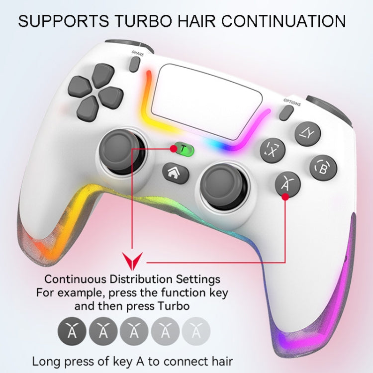 For PS4 Dazzle Color Light Wireless Bluetooth Grip(Pink) - Gamepads by PMC TechLife | Online Shopping South Africa | PMC TechLife