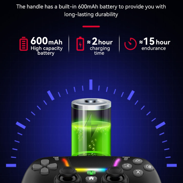 For PS4 Dazzle Color Light Wireless Bluetooth Grip(White) - Gamepads by PMC TechLife | Online Shopping South Africa | PMC TechLife