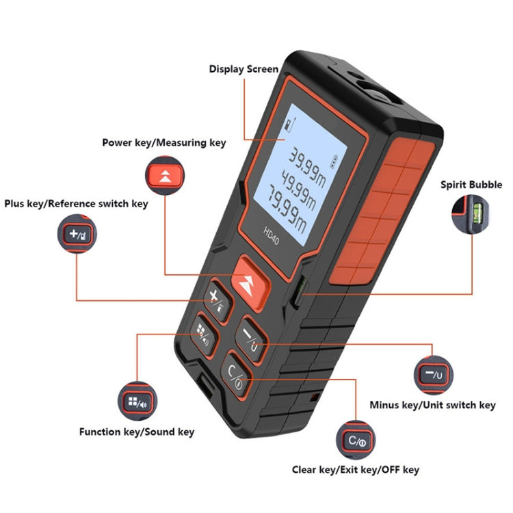 HILDA HD100 High Accuracy Laser Rangefinder Laser Electronics Ruler - free shipping - PMC TechLife - Order now!