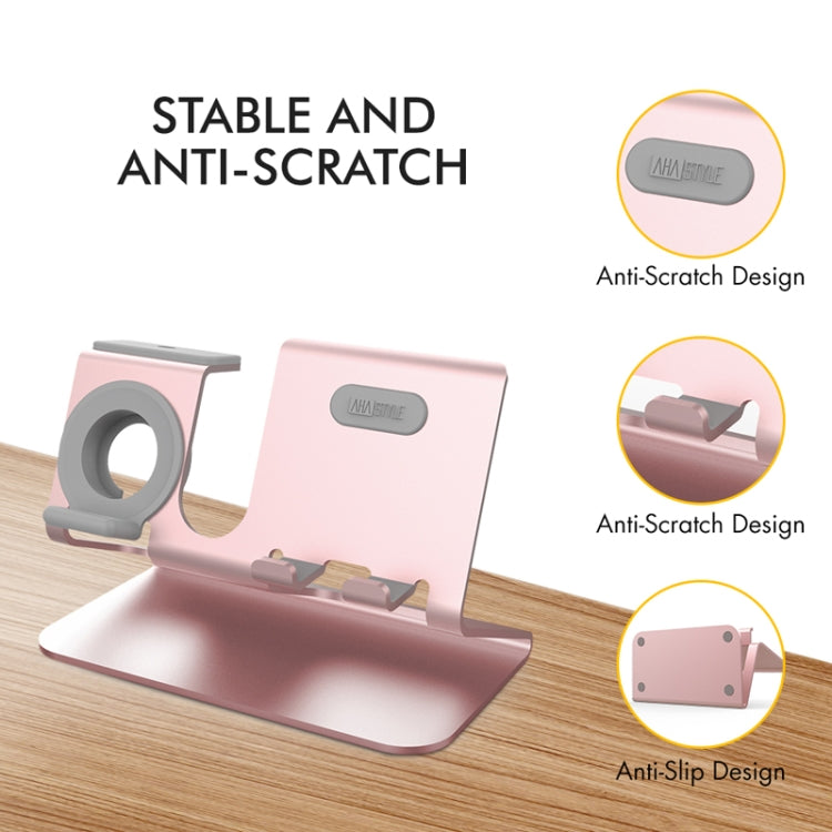 For IPhone / AirPods / Apple Watch Series AhaStyle 3 In 1 Aluminum Alloy Stand(Silver) - Desktop Holder by AhaStyle | Online Shopping South Africa | PMC TechLife | Buy Now Pay Later Mobicred