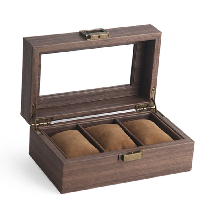 Wood Grain Leather Watch Display Box Watch Storage Case Jewelry Box, Style: 3 Digit Long - Watch Storages by PMC TechLife | Online Shopping South Africa | PMC TechLife