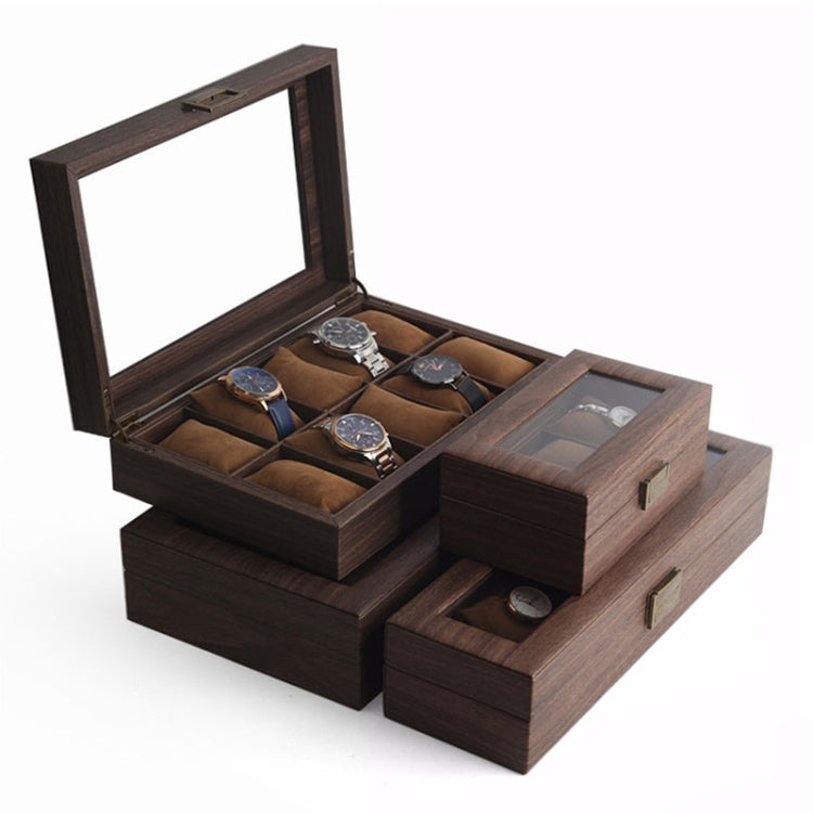 Wood Grain Leather Watch Display Box Watch Storage Case Jewelry Box, Style: 6 Digit Long - free shipping - PMC TechLife - Order now!