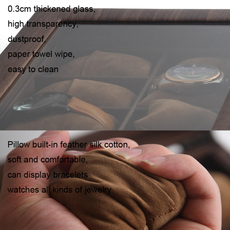 Wood Grain Leather Watch Display Box Watch Storage Case Jewelry Box, Style: 10 Digit Long - Watch Storages by PMC TechLife | Online Shopping South Africa | PMC TechLife