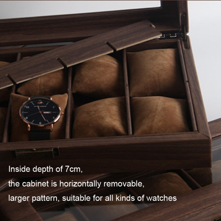 Wood Grain Leather Watch Display Box Watch Storage Case Jewelry Box, Style: 12 Digit Long - Watch Storages by PMC TechLife | Online Shopping South Africa | PMC TechLife