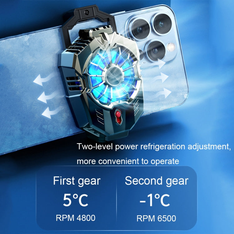 X20 Semiconductor Mobile Phone Radiator LED Light Mini Phone Cooling Fan, Color: Electroplated Mineral-color - Cooling Fan Radiator by PMC TechLife | Online Shopping South Africa | PMC TechLife