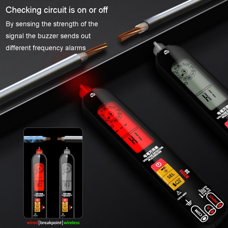 BSIDE S6 Smart Digital Multimeter Current Test Pen Capacitance Temperature Voltage Detector(Charging Model) - free shipping - PMC TechLife - Order now!