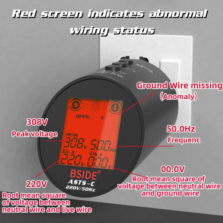 BSIDE ASTS Circuit Analyzer Plug Power Tester UK Plug - free shipping - PMC TechLife - Order now!