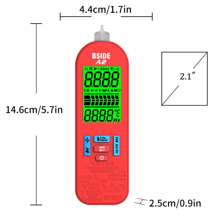BSIDE A2 Charging Model Mini Digital Auto-Ranging Pencil Multimeter, Specification: Standard - free shipping - PMC TechLife - Order now!