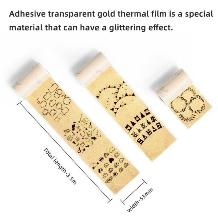 For Phomemo M02 / M02S / M02Pro 3rolls /Pack 50mm Thermal Label Printing Paper For Sticker Printer With Black Letter On Gold Powder Background - Printer Accessories by Phomemo | Online Shopping South Africa | PMC TechLife | Buy Now Pay Later Mobicred