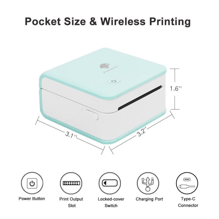 Phomemo M02 PRO Pocket Mini Small Portable Bluetooth Wrong Thermal Tag Printer(White) - Receipt Printers by Phomemo | Online Shopping South Africa | PMC TechLife | Buy Now Pay Later Mobicred