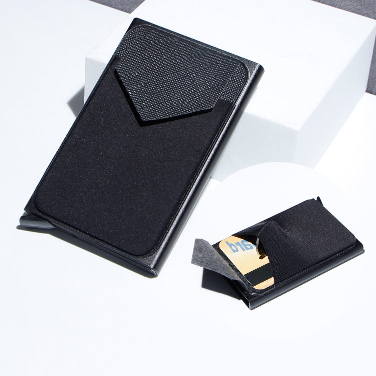 Pop Up Metal Card Holder with Lycra Cloth RFID Aluminum Alloy Credit Card Box(Black) - free shipping - PMC TechLife - Order now!