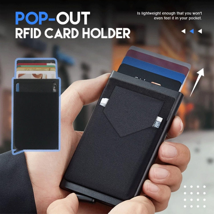 Pop Up Metal Card Holder with Lycra Cloth RFID Aluminum Alloy Credit Card Box(Gold) - free shipping - PMC TechLife - Order now!