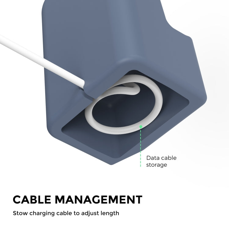 For Apple Watch Silicone Charging Stand Charging Base Storage Stand With Charger(Midnight Blue) - Charger / Holder by PMC TechLife | Online Shopping South Africa | PMC TechLife