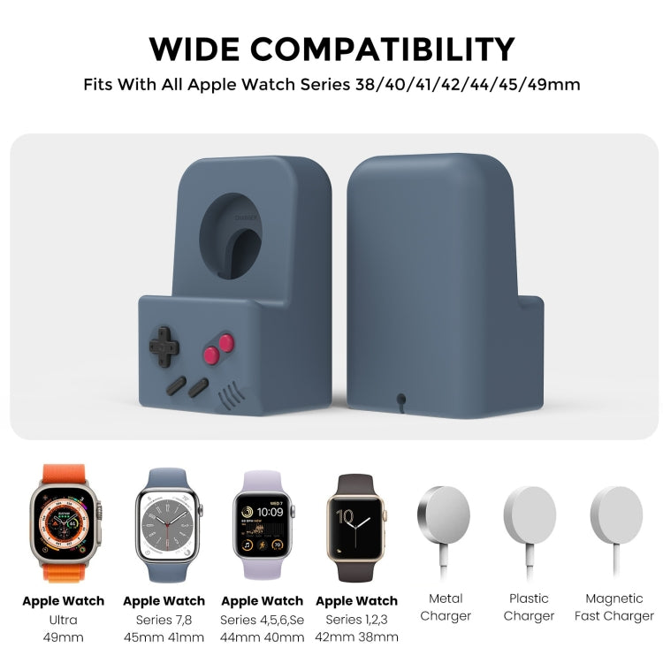 For Apple Watch Silicone Charging Stand Charging Base Storage Stand With Charger(Midnight Blue) - Charger / Holder by PMC TechLife | Online Shopping South Africa | PMC TechLife