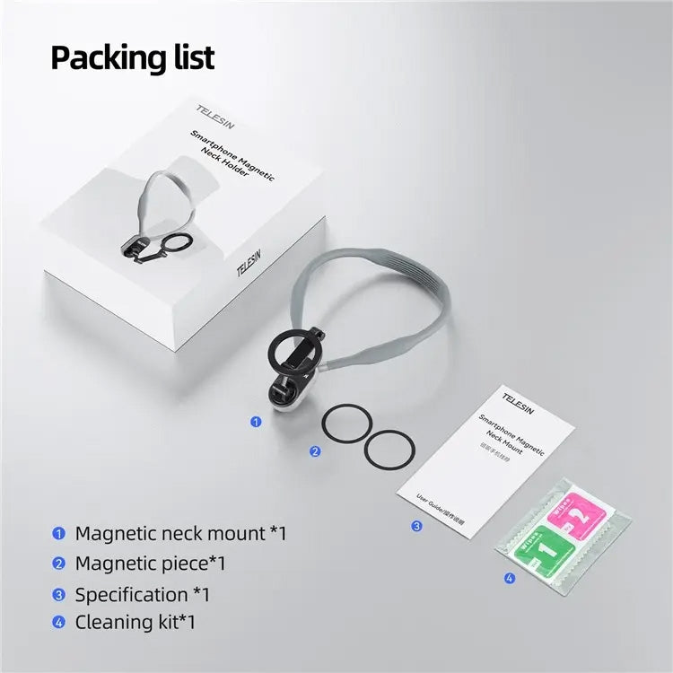 TELESIN Silicone Neck Mount Magnetic Selfie Stick Phone Neck Holder(Blue) - free shipping - PMC TechLife - Order now!