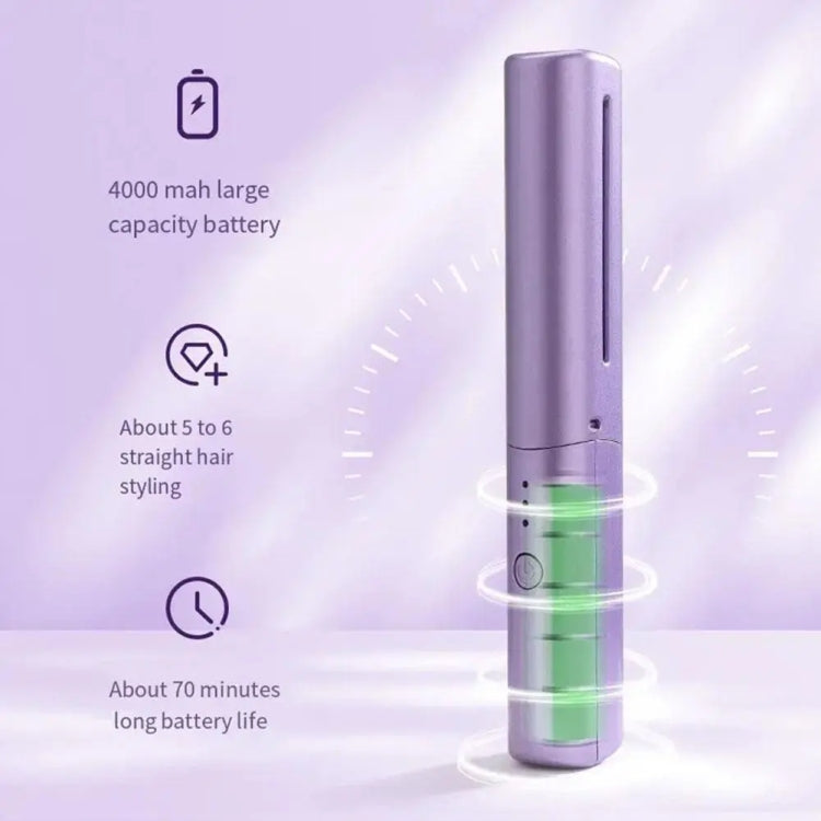 2 In 1 Portable USB Rechargeable Hair Curler Dual Usage Hair Straightening Comb(Green) - Hair Curler by PMC TechLife | Online Shopping South Africa | PMC TechLife | Buy Now Pay Later Mobicred