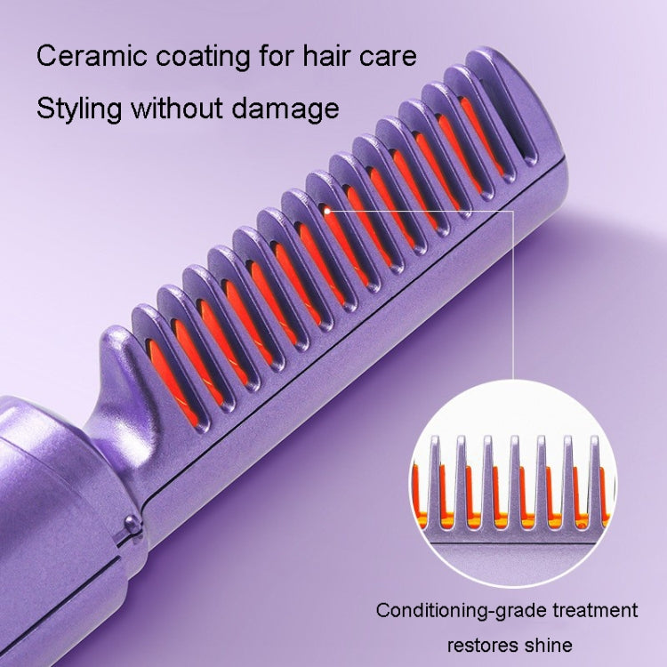 2 In 1 Portable USB Rechargeable Hair Curler Dual Usage Hair Straightening Comb(Green) - Hair Curler by PMC TechLife | Online Shopping South Africa | PMC TechLife | Buy Now Pay Later Mobicred