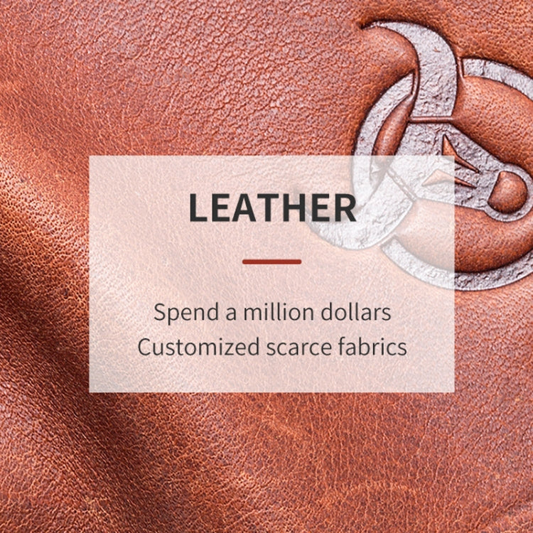 Bull Captain Men Wallet First-layer Cowhide Coin Clip RFID Retro Vertical ID Holder(Brown) - Antimagnetic RFID Package by Bull Captain | Online Shopping South Africa | PMC TechLife | Buy Now Pay Later Mobicred