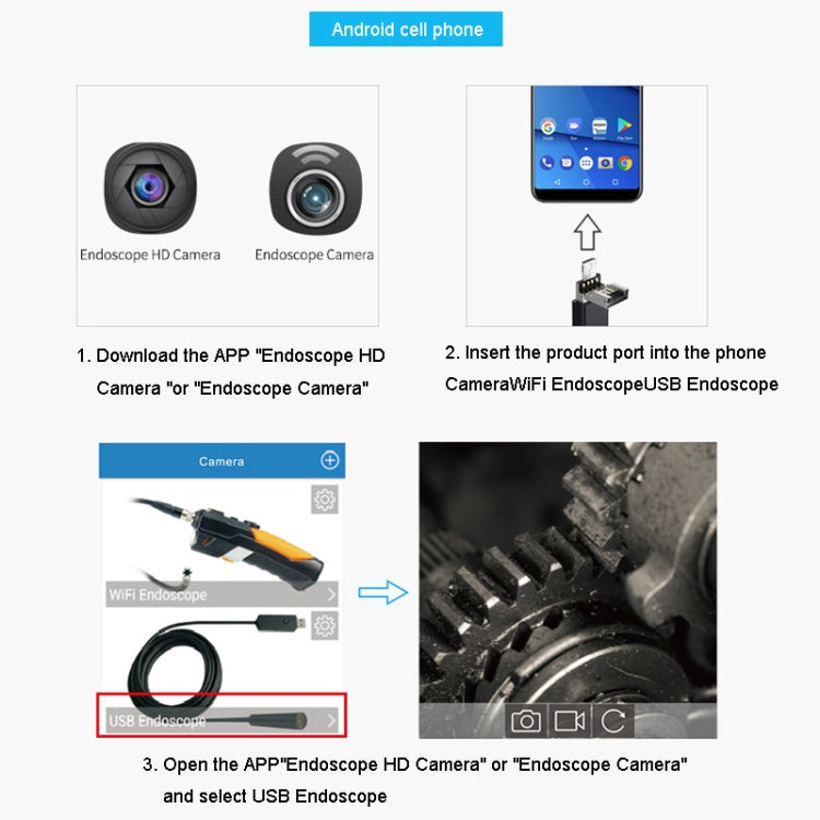 Teslong NTC125 5M 3 In 1 USB Phone Borescope For Auto Repair 500W Pixel Auto Focus - free shipping - PMC TechLife - Order now!